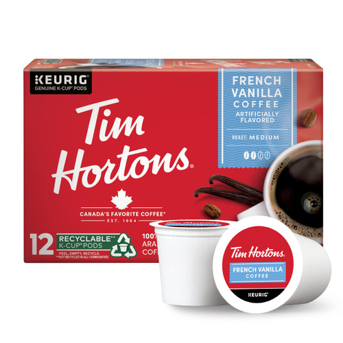 Tim Hortons French Vanilla Coffee, Single-Serve K-Cup Pods Compatible with Keurig Brewers, 12ct K-Cups Tim Hortons French Vanilla Coffee, Single-Serve K-Cup Pods Compatible with Keurig Brewers, 12ct K-Cups