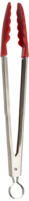 Cuisipro 12-Inch Silicone Locking Tongs, Red