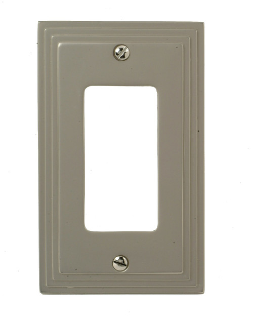 Amerelle 84RN Steps Single Rocker Cast Metal Wallplate in Satin Nickel