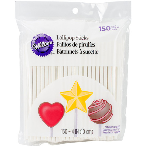 Wilton 1912-1001 4-Inch Lollipop Sticks, 150 Count