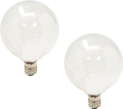 GE Lighting 44414 40-watt 290-Lumen Candelabra Base G16.5 Globe Bulb, Soft White, 2-Pack