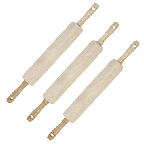 GoodCook Pack of 3 Classic Easy-Roll 17.75" Wooden Rolling Pins