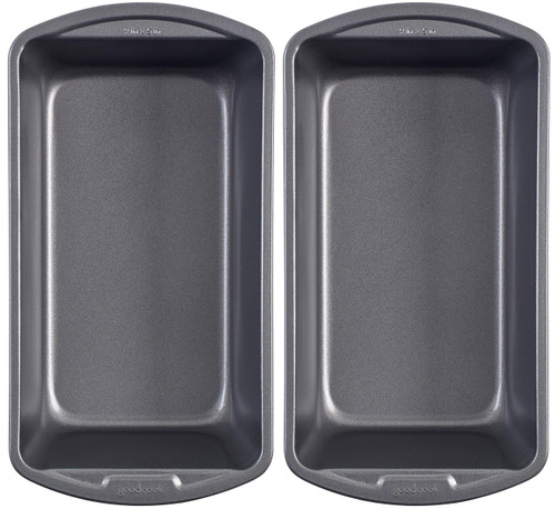 GoodCook Set of 2 Nonstick Steel Loaf Pans, Standard-Sized 9" x 5" Gray