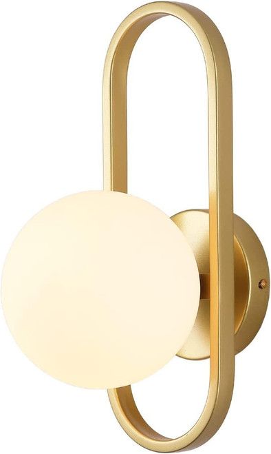 ENGELCH Gold Wall Sconce, Mid Century Globe Wall Light Fixtures, Modern Indoor Frosted Glass Wall Mount Lighting, Brass Sconces Wall Decor Wall Lamp for Living Room Hallway Bedroom ENGELCH Gold Wall Sconce, Mid Century Globe Wall Light Fixtures, Modern Indoor Frosted Glass Wall Mount Lighting, Brass Sconces Wall Decor Wall Lamp for Living Room Hallway Bedroom