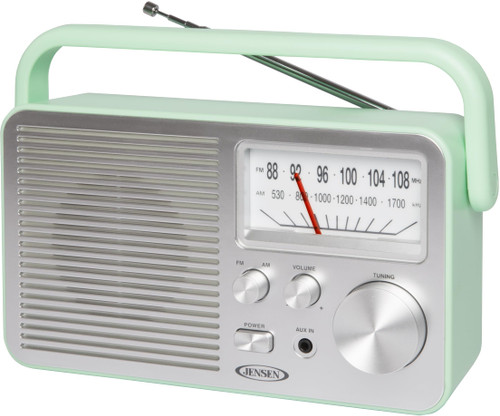 JENSEN MR-750-GR MR-750 Portable AM/FM Radio (Green)