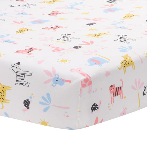 Lambs & Ivy Snuggle Jungle Pastel Safari Cotton Jersey Baby Fitted Crib Sheet Lambs & Ivy Snuggle Jungle Pastel Safari Cotton Jersey Baby Fitted Crib Sheet