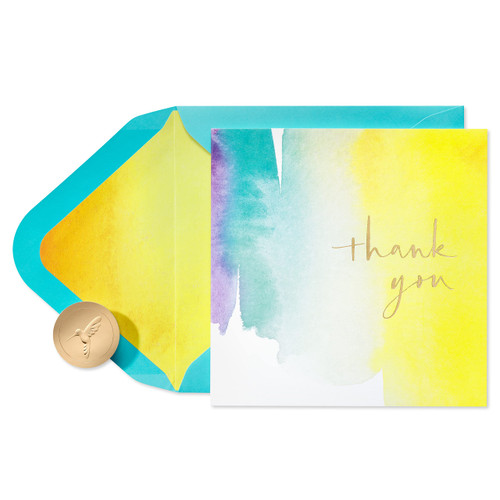 Papyrus Blank Thank You Card (Abstract Watercolors)