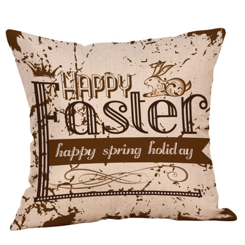 ?JFLYOU Easter Rabbit Home Decor Pillow Covers Cotton Linen Cute Bunny Throw Cushion Case(Multicolor,E)