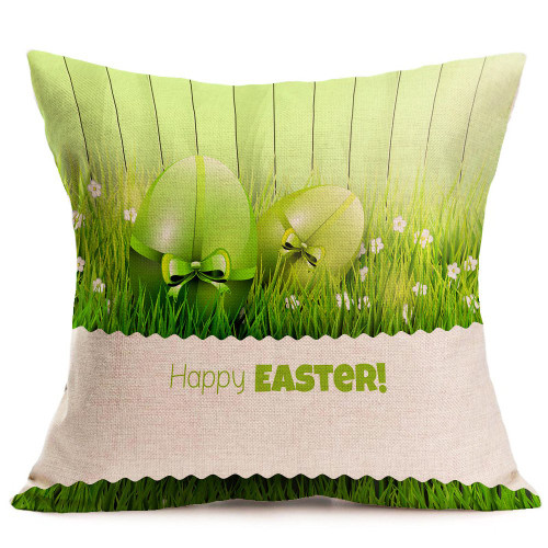 ?JFLYOU Easter Rabbit Home Decor Pillow Covers Cotton Throw Pillow Case Cushion Cover(Multicolor,H)