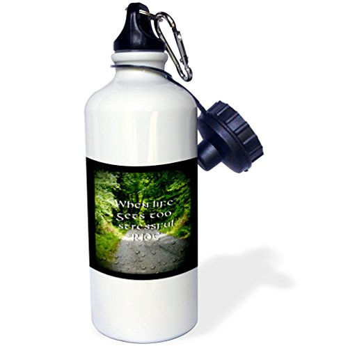3dRose wb_162109_1"A motorcycle saying" Sports Water Bottle, 21 oz, White