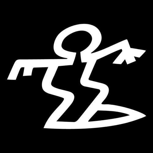 SoCool - Da Hui Surfing - Vinyl 4" tall (Color: WHITE) decal laptop tablet skateboard car windows stickers