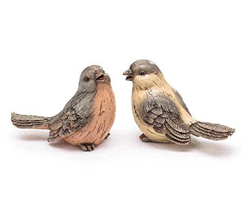 burton+BURTON 9743291 Peach/Yellow Pair of Bird Figurines, Set of 2