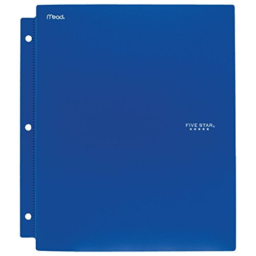 Five Star 2 Pocket Folders with Prong Fasteners, Folder with Pockets, Plastic, Color Selected For You (34084)