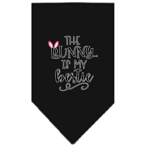 Mirage Pet Products Bunny is my Bestie Screen Print Bandana Black Small