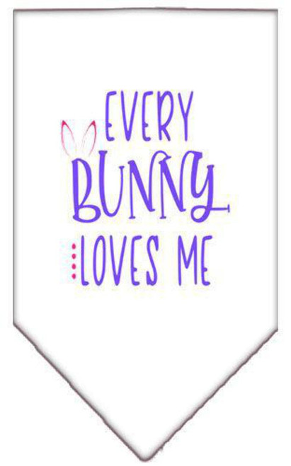 Mirage Pet Products EveryBunny Loves Me Screen Print Bandana White Small