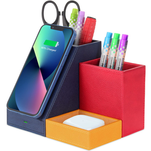 Magnetic Wireless Charger with Pencil Holder, Wireless Charging Stand for iPhone 14/14 Pro Max/14 Plus/13/13 Pro/13 Pro Max/13 mini/12/12 Pro/12 Pro Max /12 Mini AirPods 3
