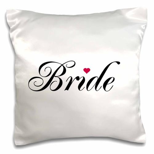 3dRose Bride with red love heart part of a bride and groom set - wedding marriage married hen bachelorette - Pillow Case, 16 by 16-inch (pc_112863_1)