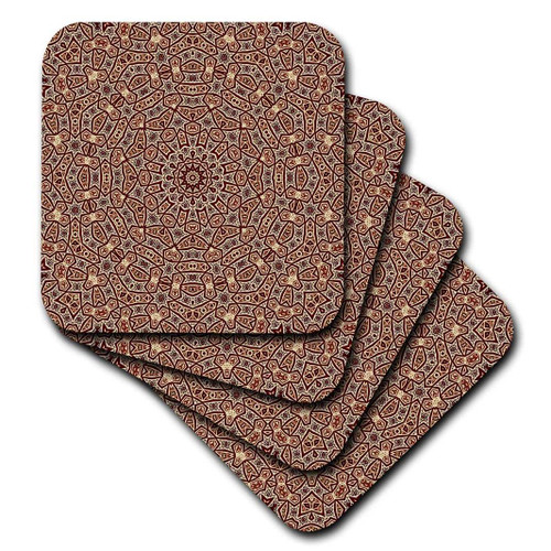 3dRose Awesome Mosaic Mandala - Soft Coasters, Set of 8 (CST_42226_2)