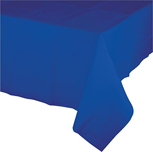 Creative Converting 713147 Tissue/Poly Tablecover Table Cover, 54" x 108", Cobalt