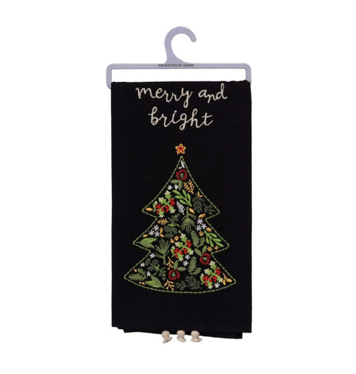 Primitives by Kathy Cathy Heck Studios Embroidered Dish Towel, Merry and Bright