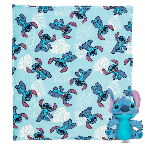 Northwest Lilo & Stitch Classic Palms Character Hugger Pillow & Silk Touch Throw Blanket Set, 40" x 50"