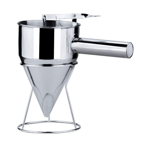 OSLAMP Pancake Batter Dispenser, 1200ml Stainless Steel Kitchen Baking Funnel Piston Funnel Dispenser with Stand for Cake Desserts Bakery Pancake Muffin Cupcakes Making Tool OSLAMP Pancake Batter Dispenser, 1200ml Stainless Steel Kitchen Baking Funnel Piston Funnel Dispenser with Stand for Cake Desserts Bakery Pancake Muffin Cupcakes Making Tool