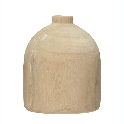 Creative Co-Op Decorative Paulownia Wood Vase