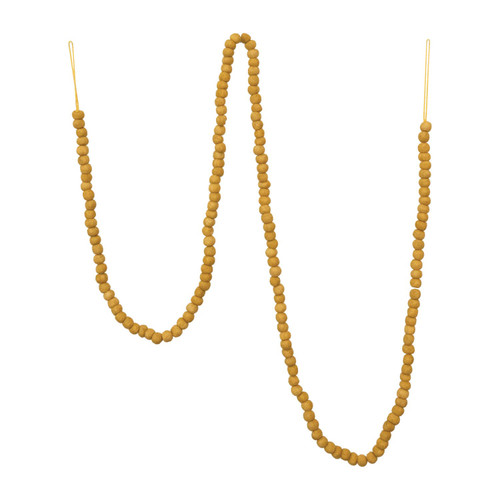 Creative Co-Op Wool Felt Ball Garland, Mustard