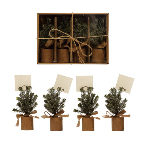 Creative Co-Op 4PC Faux Pine Tree Place Card