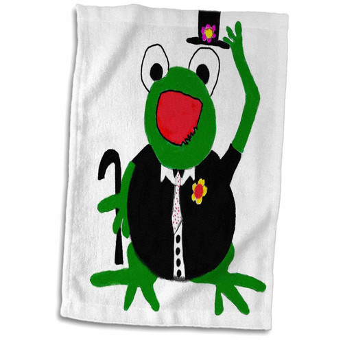 3D Rose Tuxedo Frog Towel, 15 x 22