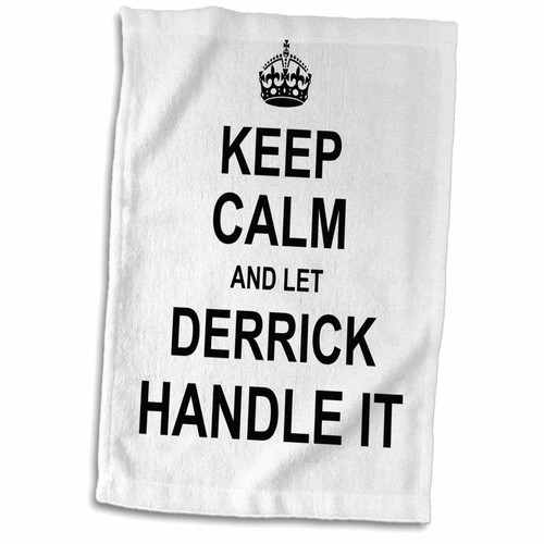 3D Rose Keep Calm and Let Derrick Handle It-Funny Personal Name Hand Towel, 15" x 22" 3D Rose Keep Calm and Let Derrick Handle It-Funny Personal Name Hand Towel, 15" x 22"