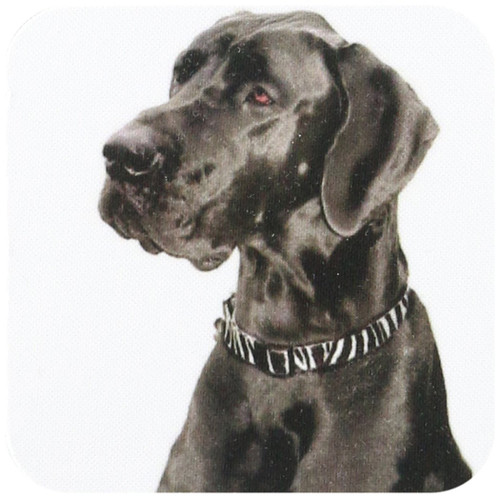 3dRose CST_1054_1 Black Great Dane Soft Coasters, Set of 4
