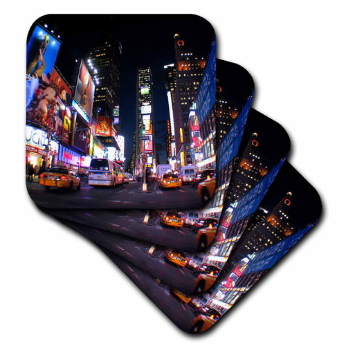 3dRose LLC New York City Times Square Coaster, Soft, Set of 8 3dRose LLC New York City Times Square Coaster, Soft, Set of 8
