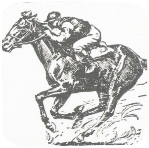 3dRose LLC Jocky and Horse Racing Coaster, Soft, Set of 8