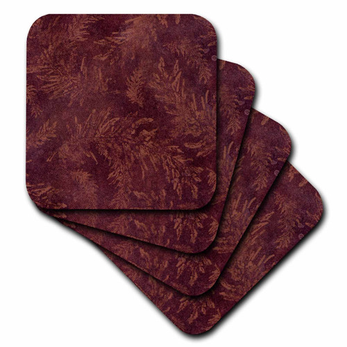 3dRose CST_56074_4 Burgundy Vines Ceramic Tile Coasters, Set of 8