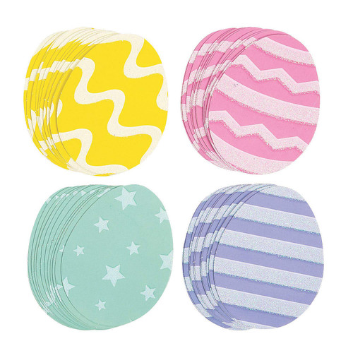 Easter Mini Egg Paper Cutouts - Bulk Set of 50 - Hunt and Easter Party Decor