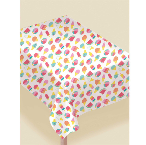 amscan Just Chillin' Flannel-Backed Vinyl Table Cover - 52" x 90" | 1 Pc.