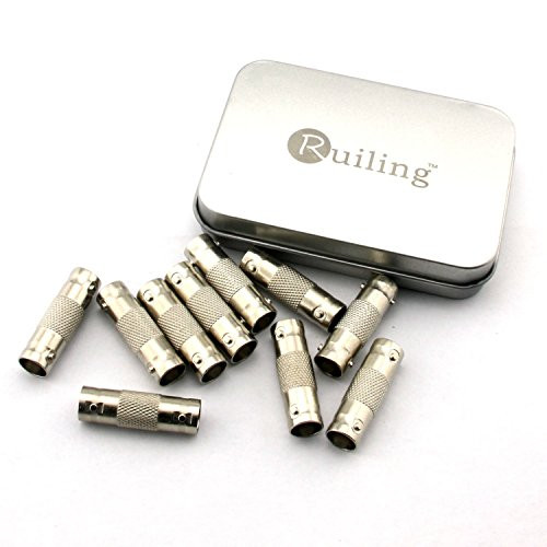 RuiLing 10 Pack BNC Female Jack to BNC Female Coupler Adapters CCTV Security Camera Adapter Straight Connector