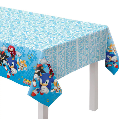 amscan Sonic Paper Table Cover - 54" x 96" | Multicolor | 1 Pc.