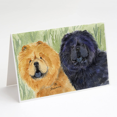 Caroline's Treasures SS7009GCA7P Chow Chow Greeting Cards and Envelopes Pack of 8 Blank Cards with Envelopes Whimsical A7 Size 5x7 Blank Greeting Cards