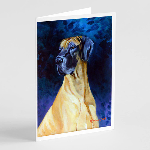 Caroline's Treasures 7277GCA7P Great Dane Greeting Cards and Envelopes Pack of 8 Blank Cards with Envelopes Whimsical A7 Size 5x7 Blank Greeting Cards
