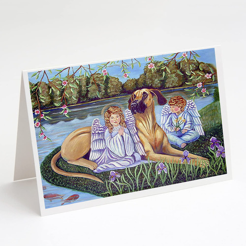 Caroline's Treasures 7507GCA7P Angels with Great Dane Greeting Cards and Envelopes Pack of 8 Blank Cards with Envelopes Whimsical A7 Size 5x7 Blank Greeting Cards