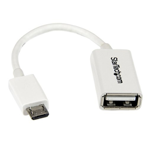 StarTech.com 5in White Micro USB to USB OTG Host Adapter M/F - Micro USB Male to USB A Female On-The-Go Host Cable Adapter - White