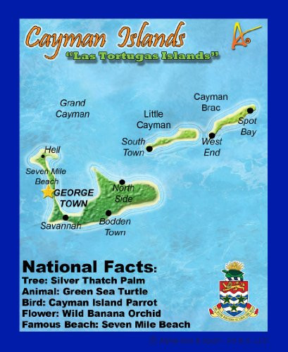 Best Ultimate Iron-On Cayman Islands Travel Collectable Souvenir Patch - Destination Map Souvenir Postcard Type Quality Graphics - Caribbean - Cayman Islands