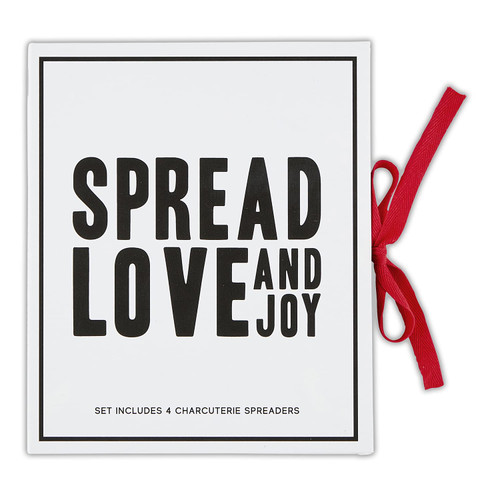 Santa Barbara Design Studio Holiday Cardboard Book Gift Set, 4-Piece, Spread Love And Joy - Charcuterie Spreaders