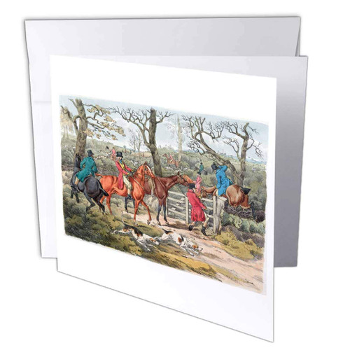 3dRose Cassie Peters Vintage - Vintage Foxhunting Scene - Greeting Cards (gc_302192_2) 3dRose Cassie Peters Vintage - Vintage Foxhunting Scene - Greeting Cards (gc_302192_2)
