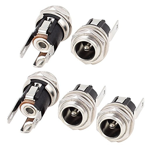 uxcell 5Pcs 5.5mmx2.1mm DC Power Jack Socket Female Panel Mounting Connector
