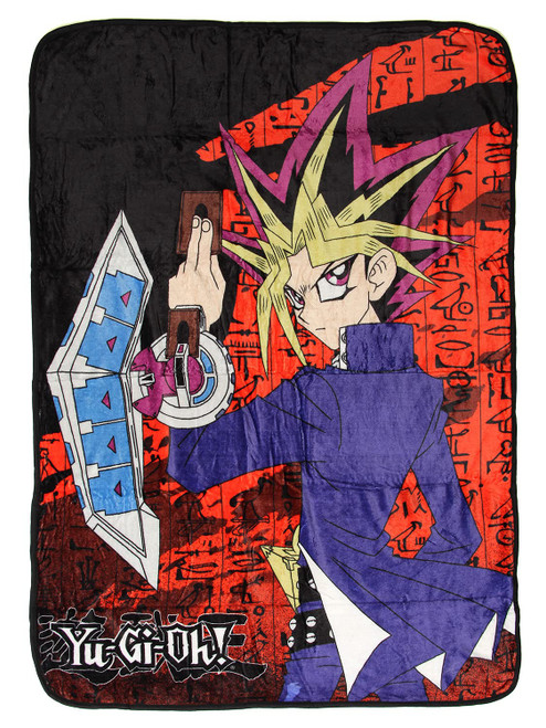 Bioworld Yu-Gi-Oh! Trading Card Game Yugi Mutou Soft Plush Fleece Throw Blanket 45" x 60"