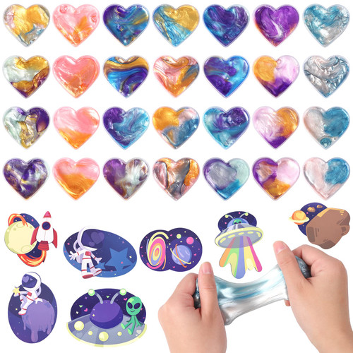 28 Packs Valentines Galaxy Slime with Valentines Day Gift Cards, Slime Party Favor, Stress & Anxiety Relief Slime Pack for Girls and Boys, Classroom Exchange Prizes Valentine's Greeting Cards 28 Packs Valentines Galaxy Slime with Valentines Day Gift Cards, Slime Party Favor, Stress & Anxiety Relief Slime Pack for Girls and Boys, Classroom Exchange Prizes Valentine's Greeting Cards