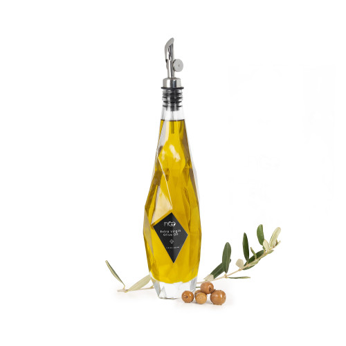 FYGO Diamond Lux Olive Oil Bottle Dispenser- Olive Oil Container- Oil and Vinegar Dispenser Set- Oil Cruet with Pourer and Funnel- Oil Bottle for Cooking- Glass Olive Oil Dispenser Bottle for Kitchen (500ml - Set of 1, Black) FYGO Diamond Lux Olive Oil Bottle Dispenser- Olive Oil Container- Oil and Vinegar Dispenser Set- Oil Cruet with Pourer and Funnel- Oil Bottle for Cooking- Glass Olive Oil Dispenser Bottle for Kitchen (500ml - Set of 1, Black)